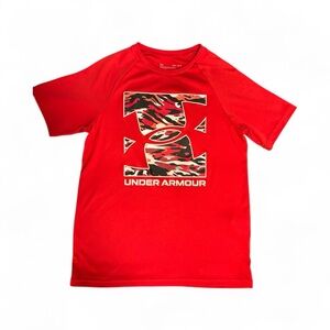 Under Armour Red Camo Logo Tee